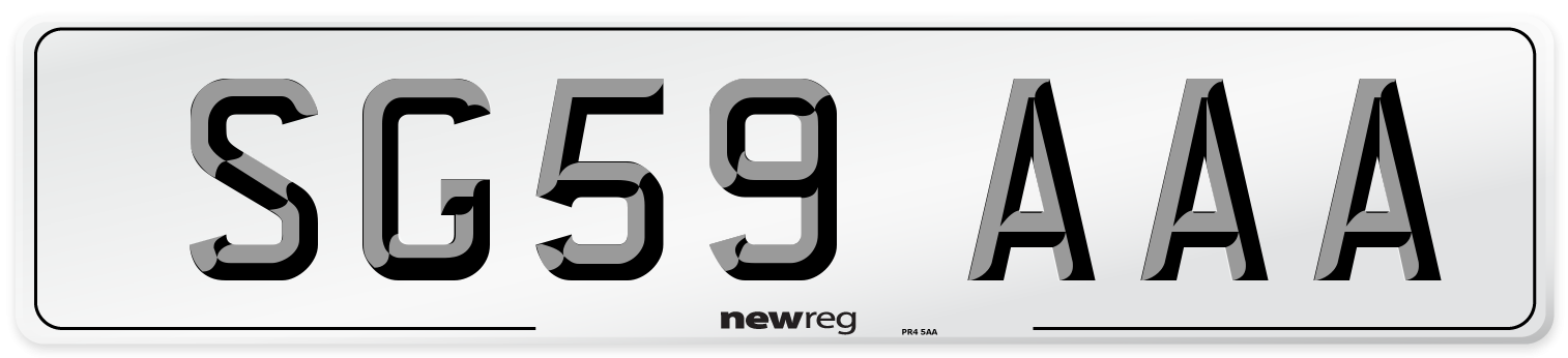 SG59 AAA Number Plate from New Reg